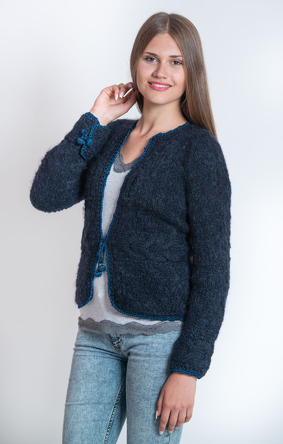 Cardigan Modello Chanel Blu