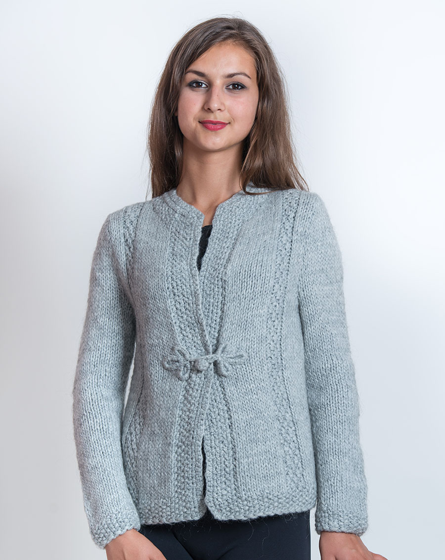 Cardigan Modello Chanel Grigio